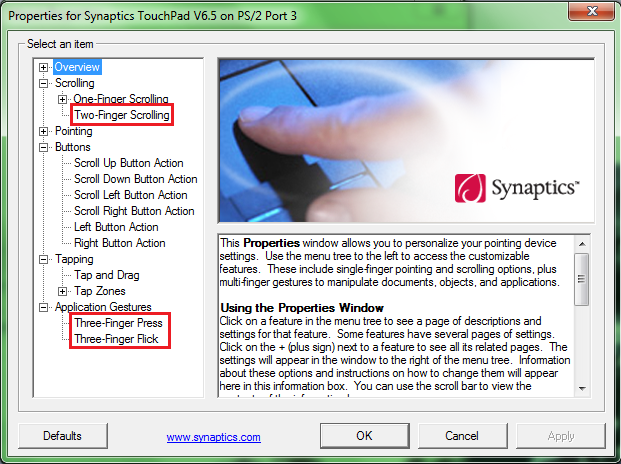 synaptics ps 2 port touchpad windows 10